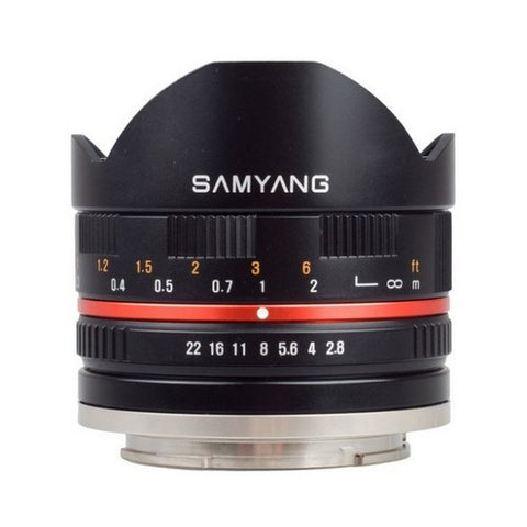 Samyang 8mm F2.8 Fish-eye (For Sony NEX) Lens - Black Colour