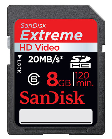 SanDisk Extreme HD Video 8GB SD / SDHC Card Memory Cards